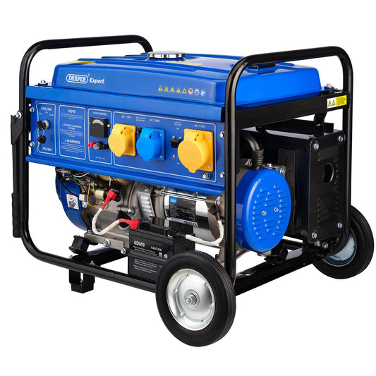 Draper 16143 Expert Petrol Generator with Wheels 6000W Draper