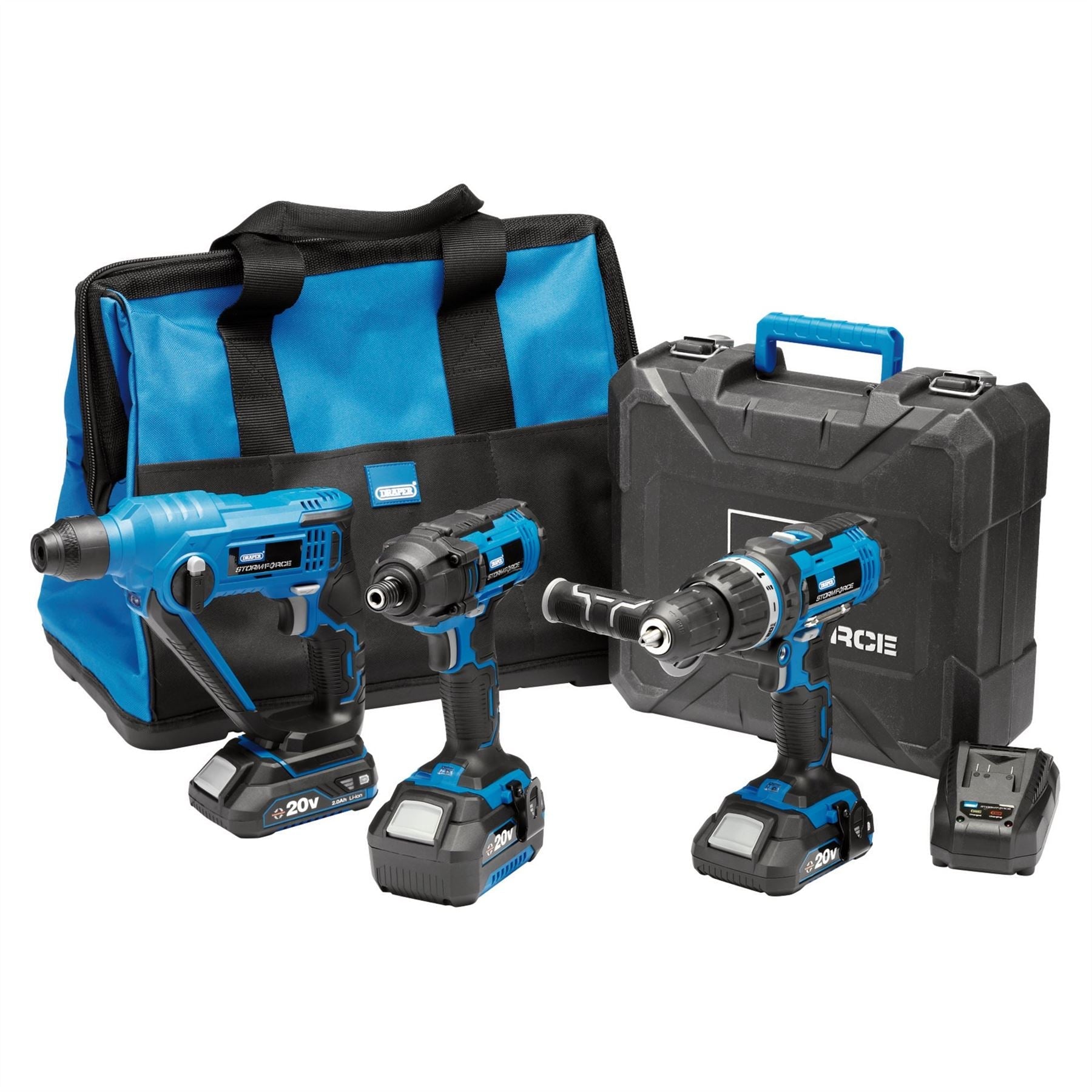 Draper 40449 Storm Force® 20V Cordless Fixing Kit 8 Piece Draper