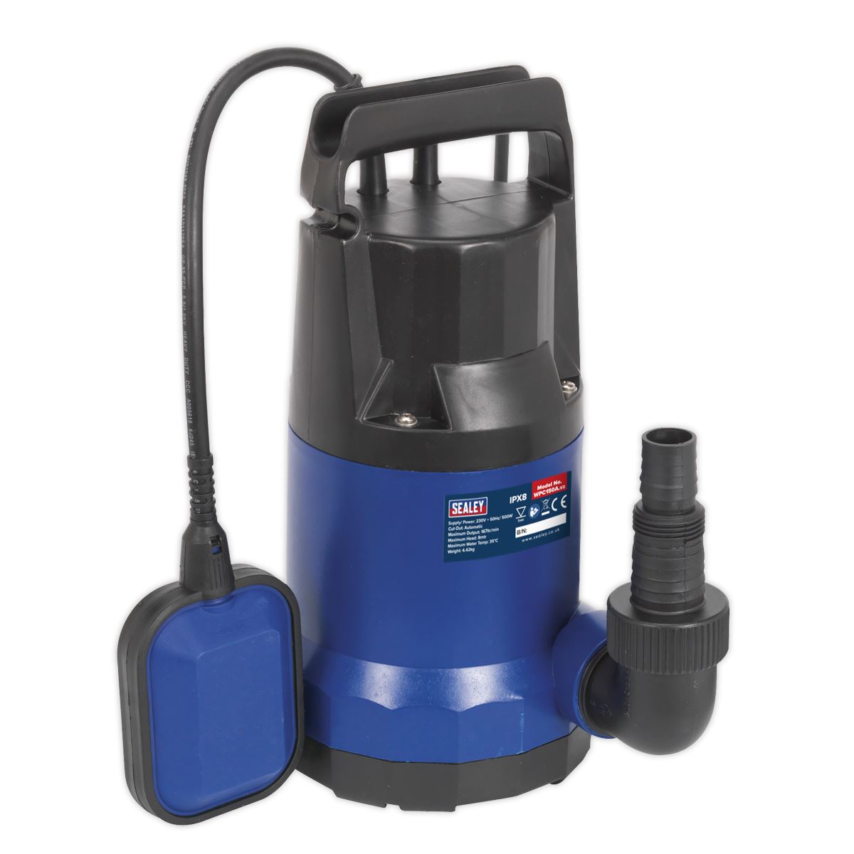 Sealey WPC150A Submersible Water Pump Automatic 167L/min 230V Sealey