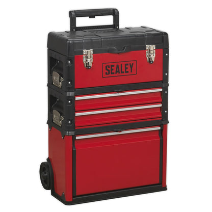 Sealey AP548 Mobile Steel/Composite Toolbox - 3 Compartment Sealey