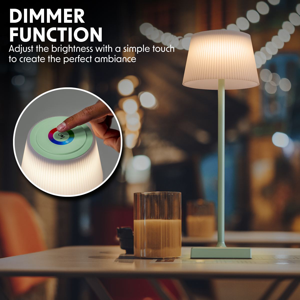 Dellonda DH214 Rechargeable Table Lamp for Home Office Restaurant RGB Colours Sealey