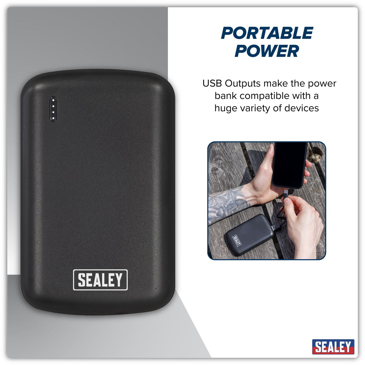 Sealey SPB103 Portable Power Bank 10W 5000mAh Sealey