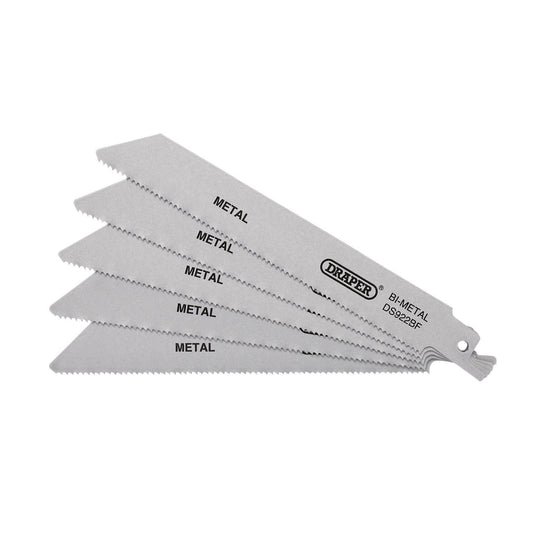 Draper 43459 Bi-metal Reciprocating Saw Blades for Metal 150mm 14tpi Pack of 5 Draper