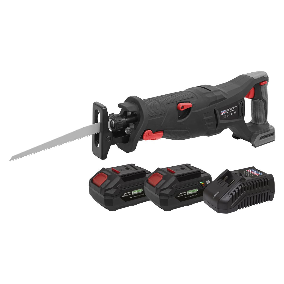 Sealey CP20VRSXKIT Brushless Reciprocating Saw 20V 4Ah SV20 Series Kit - 2 Batteries Sealey