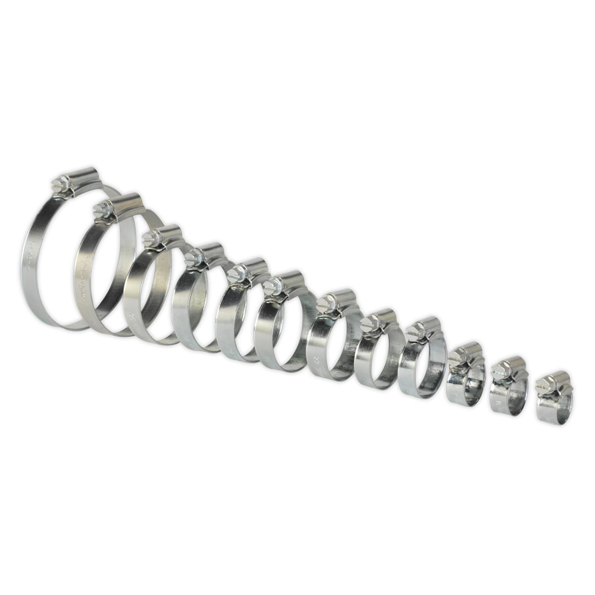 Sealey SHCS3 Hose Clip Assortment 85pc Ø8-57mm Zinc Plated Sealey