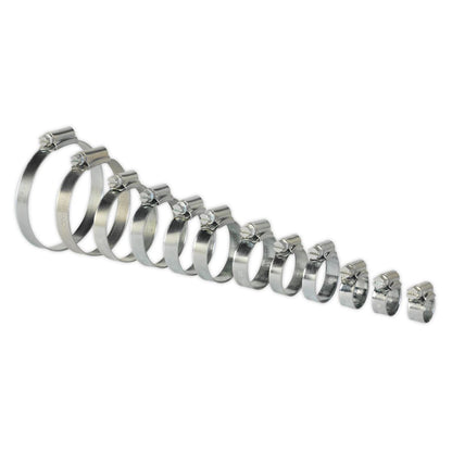 Sealey SHCS3 Hose Clip Assortment 85pc Ø8-57mm Zinc Plated Sealey