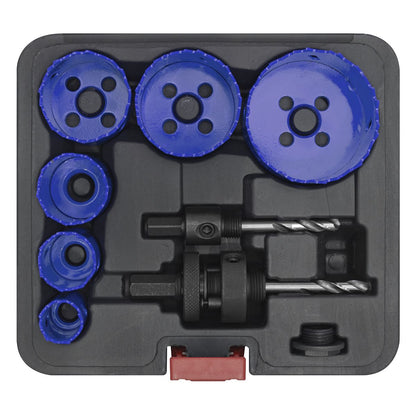 Sealey WSEHSK Hole Saw Kit 9pc - Electricians Sealey
