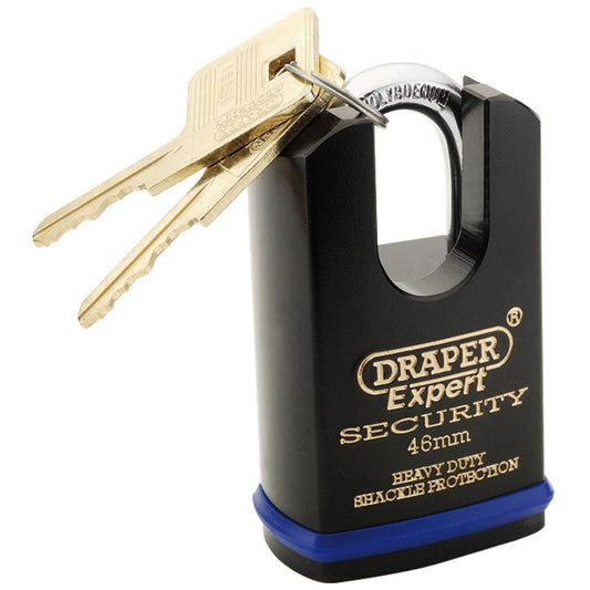 Draper 64196 Expert Heavy Duty Padlock and 2 Keys with Shrouded Shackle 46mm Draper