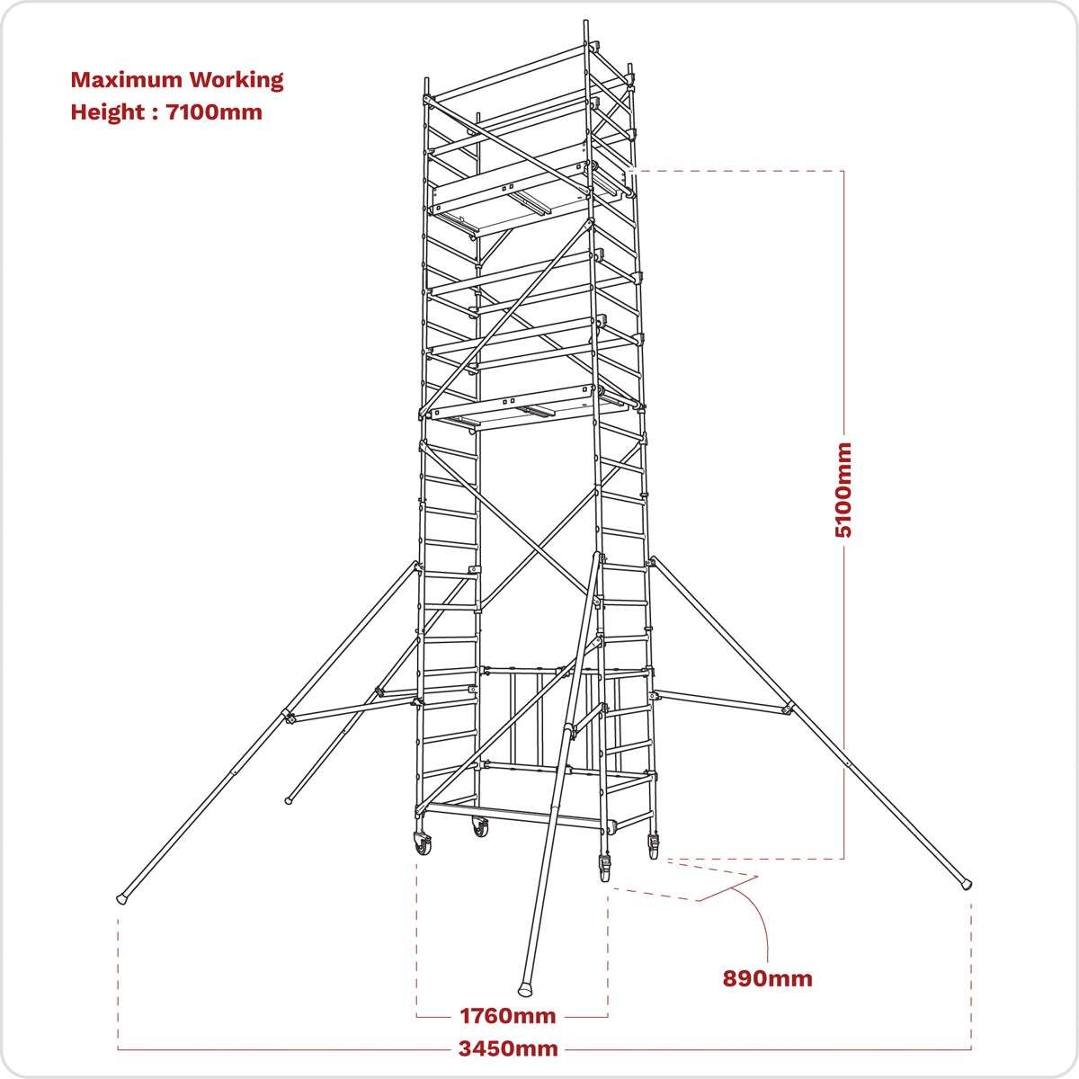Sealey SSCL4 Platform Scaffold Tower Extension Pack 4 EN 1004-1 Sealey