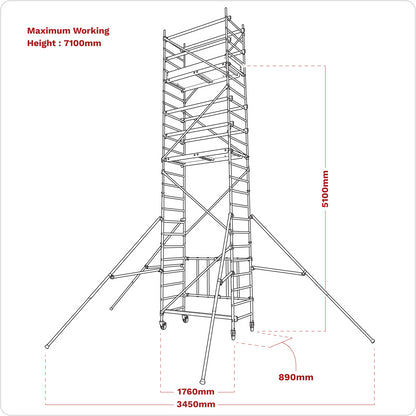 Sealey SSCL4 Platform Scaffold Tower Extension Pack 4 EN 1004-1 Sealey
