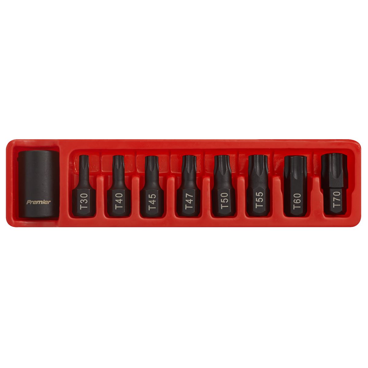 Sealey AK5610 Impact TRX-Star* Bit & Holder Set 9pc 1/2"Sq Drive Sealey