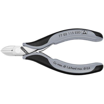Knipex 37068 77 02 115 ESD Electronics Diagonal Cutters 117mm Knipex