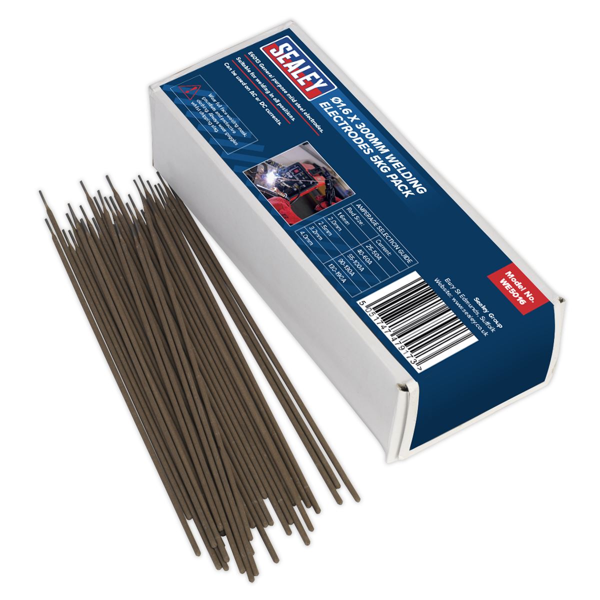 Sealey WE5016 Welding Electrodes Ø1.6 x 300mm 5kg Pack Sealey