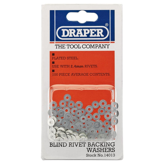 Draper 14013 Rivet Backing Washers 2.4mm 100 Piece Draper