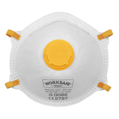 Sealey 9331/3 Cup Mask Valved FFP1 - Pack of 3 Sealey