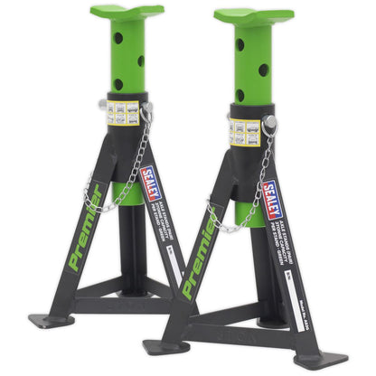Sealey AS3G Premier Axle Stands (Pair) 3 Tonne Capacity per Stand - Green Sealey
