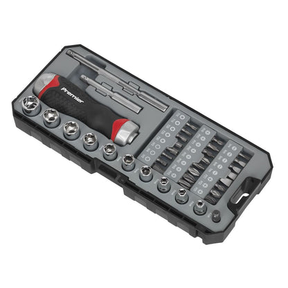 Sealey AK64905 Fine Tooth Ratchet Screwdriver Socket & Bit Set 38pc Sealey