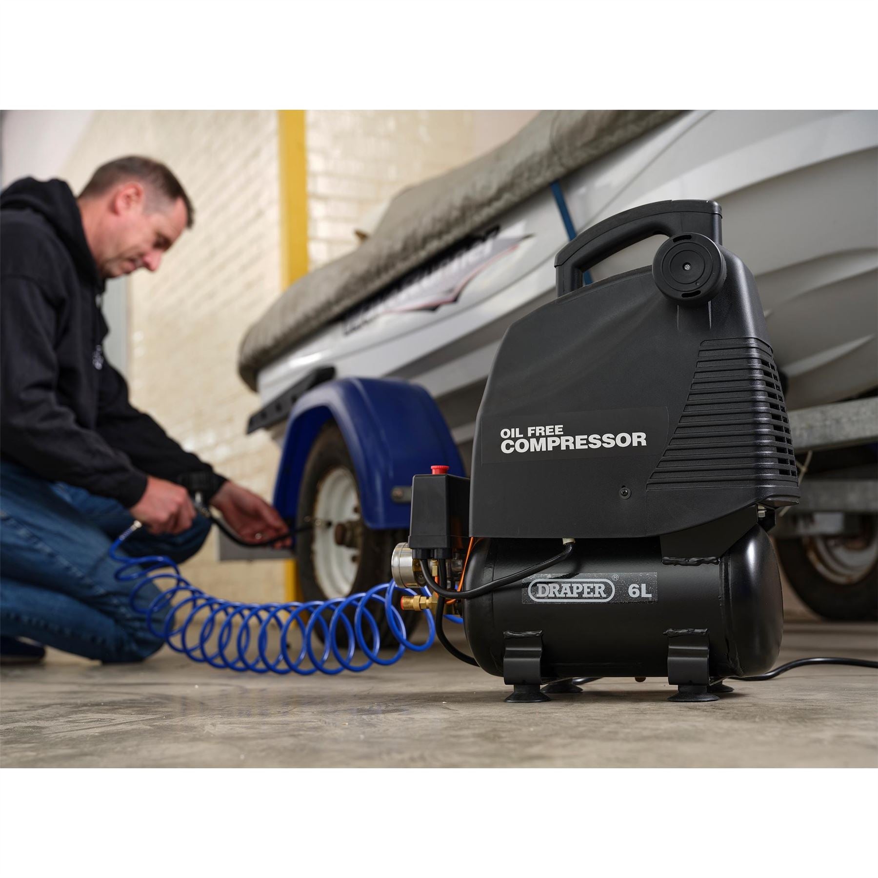 Draper 24974 6L Oil-Free Air Compressor 1.1kW/1.5hp Draper