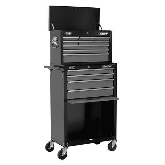 Sealey AP2513B Topchest & Rollcab Combination 13 Drawer with Ball-Bearing Slides - Black/Grey Sealey