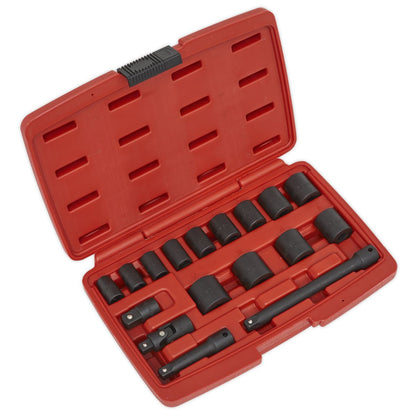 Sealey AK68217 Impact Socket Set 17pc 3/8"Sq Drive Metric Sealey