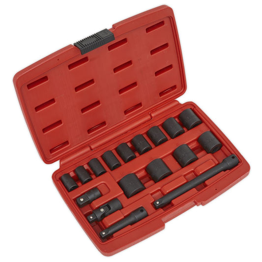 Sealey AK68217 Impact Socket Set 17pc 3/8"Sq Drive Metric Sealey