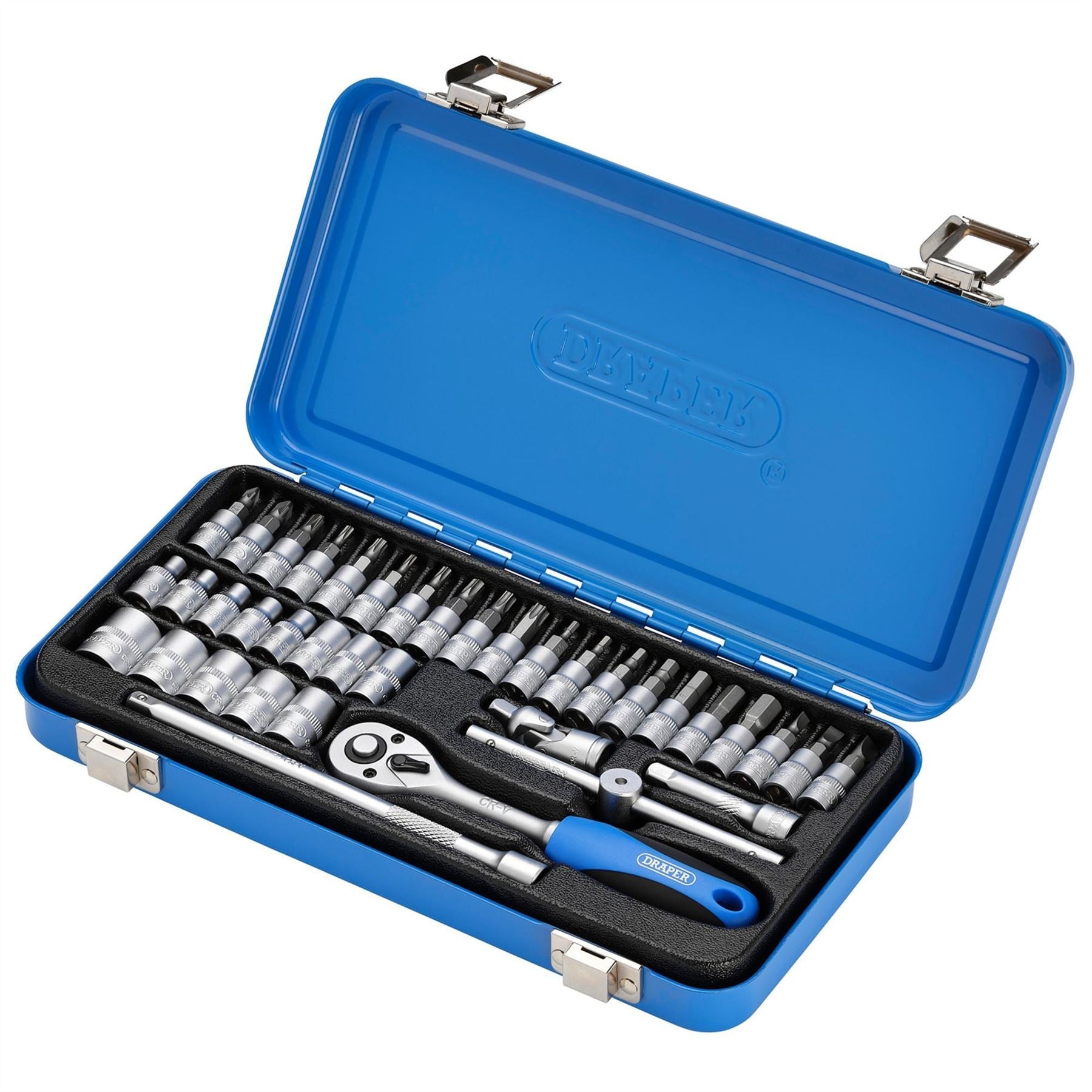 Draper 16366 Metric Socket Set in Metal Case 1/4" Sq. Dr. 38 Piece Draper