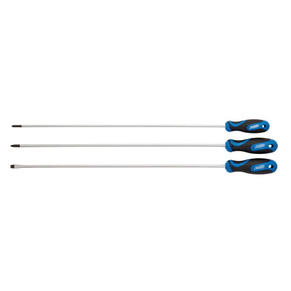 Draper 32603 Extra Long Reach Soft Grip Screwdriver Set 450mm 3 Piece Draper