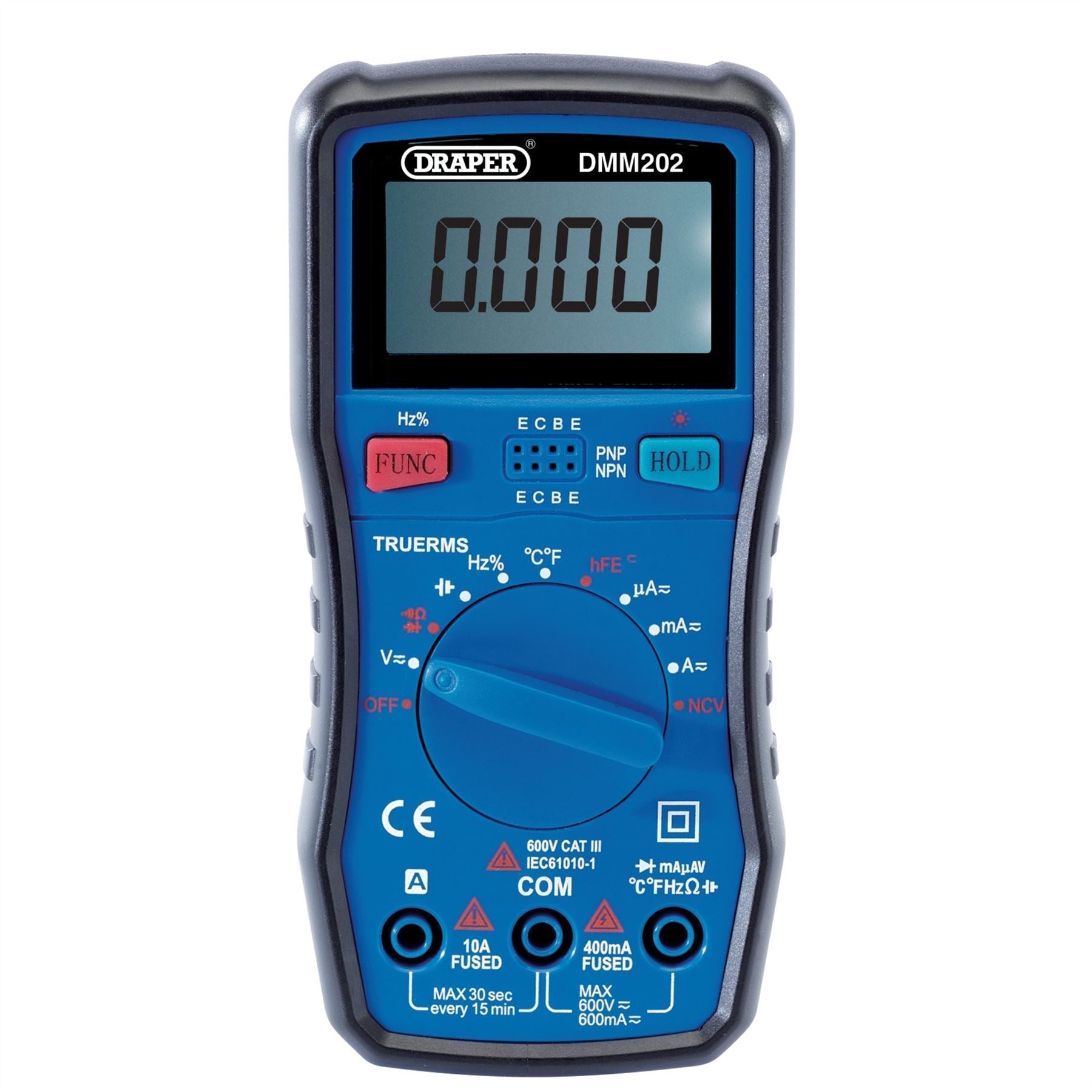 Draper 41820 Auto-Ranging Digital Multimeter 1 x Test Leads 1 x Temp Probe Draper