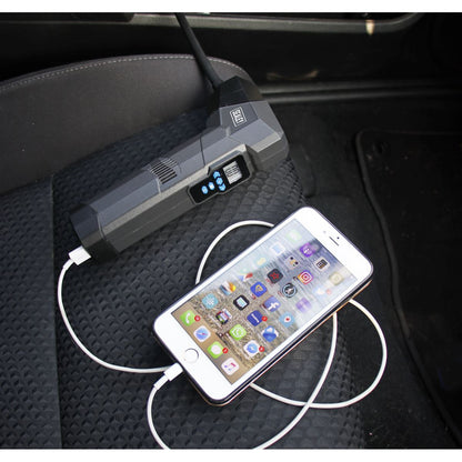 Sealey CTI120 Compact Rechargeable Tyre Inflator & Power Bank with Worklight Sealey