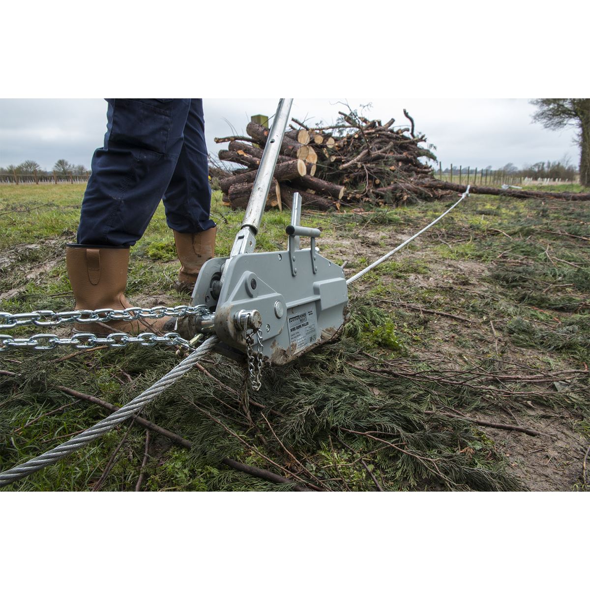 Sealey WRP3200 Wire Rope Puller 3200kg Max Line Force Sealey