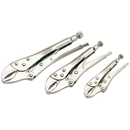 Draper 14040 Curved Jaw Self Grip Pliers Set 3 Piece Draper