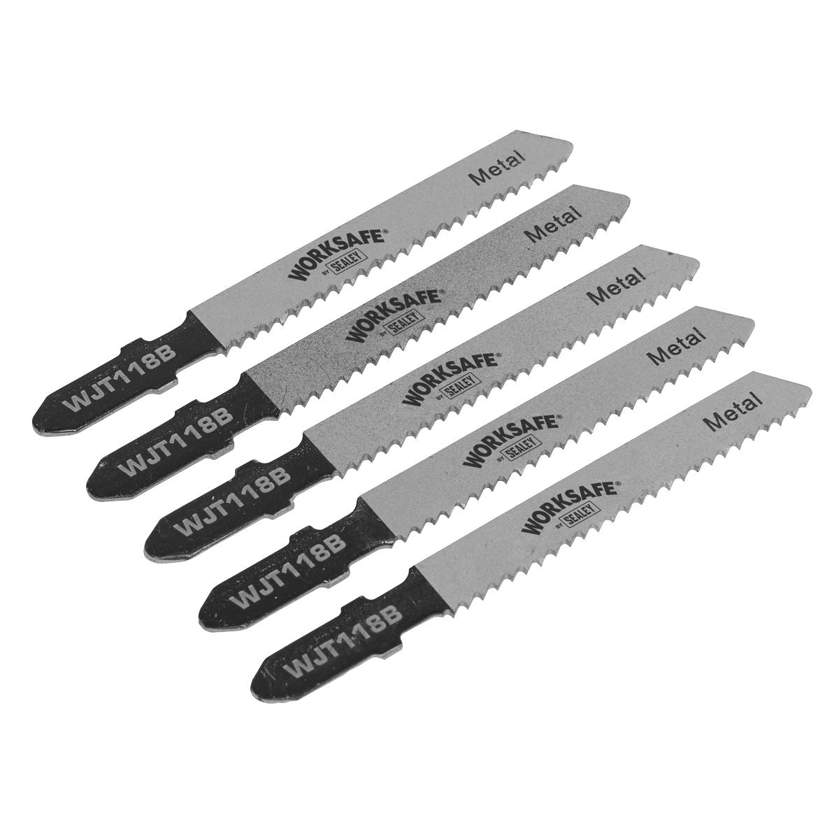 Sealey WJT118B Jigsaw Blade Metal 55mm 12tpi - Pack of 5 Sealey