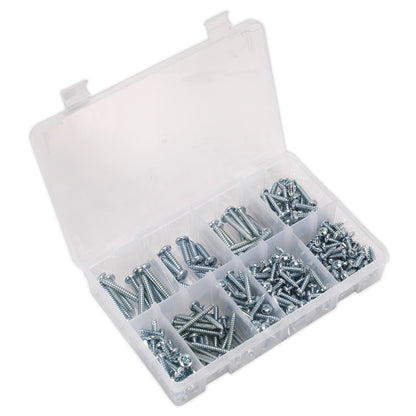 Sealey AB064STPP Self-Tapping Screw Assortment DIN 798CZ 305pc Pan Head Pozi Zinc Sealey
