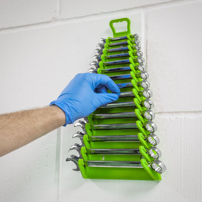 Sealey WR09HV Reverse Spanner Rack Capacity 15 Spanners Hi-Vis Green Sealey