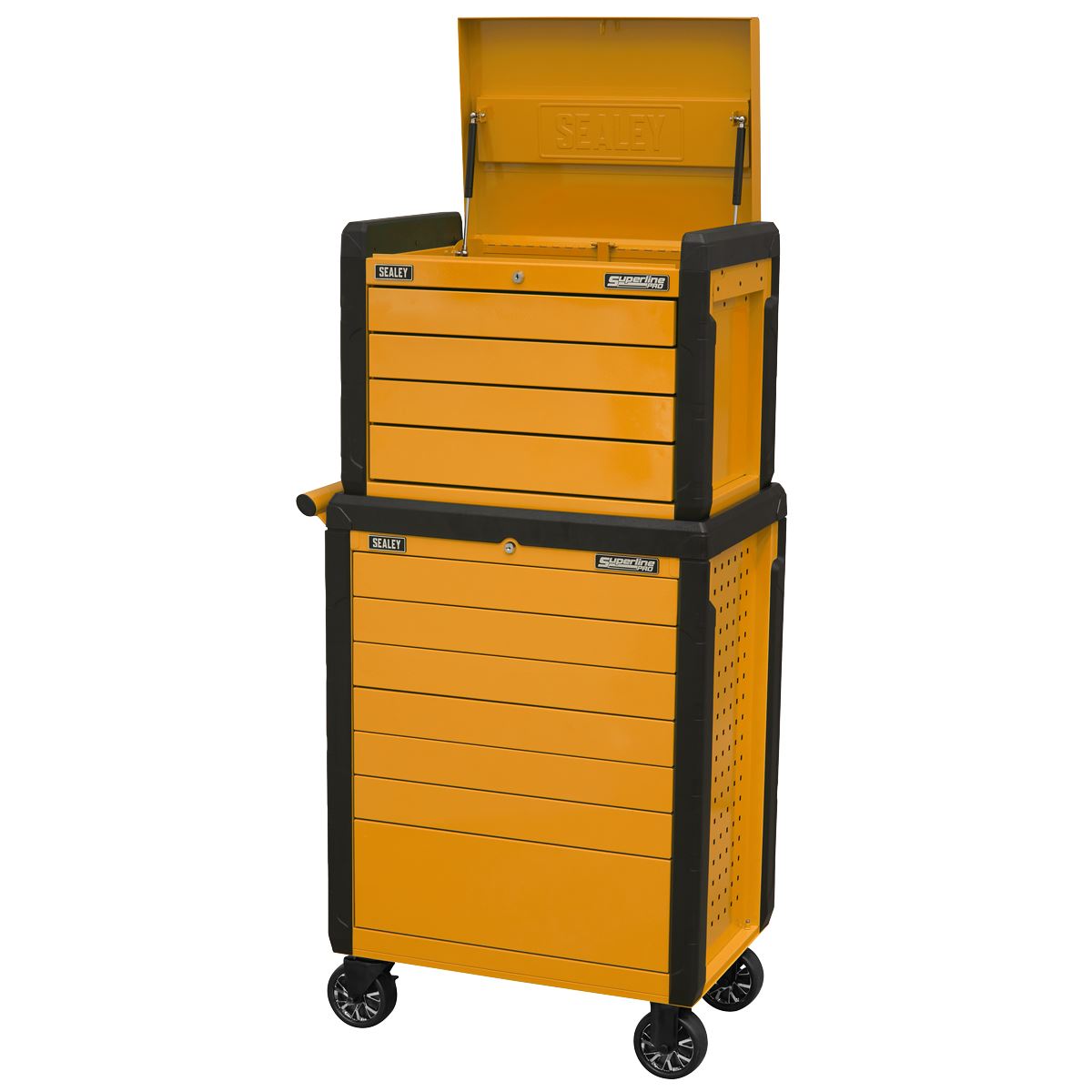 Sealey APPDSTACKO Topchest & Rollcab Combination 11 Drawer Push-To-Open Orange Sealey