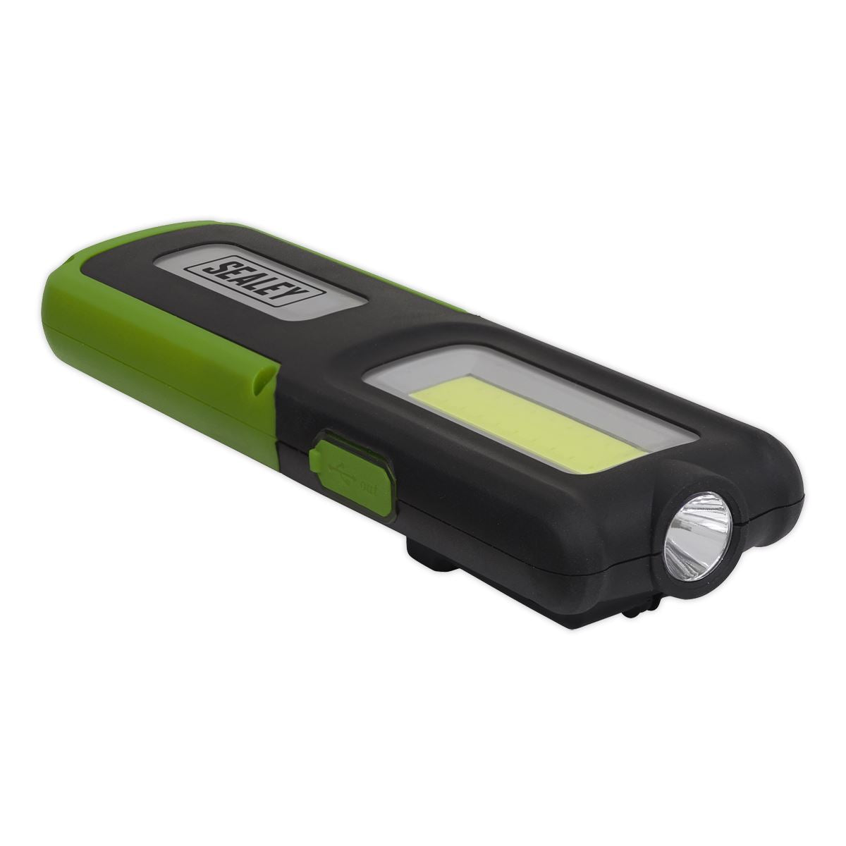 Sealey LED318G Rechargeable Inspection Light 5W COB & 3W SMD LED with Power Bank - Green Sealey