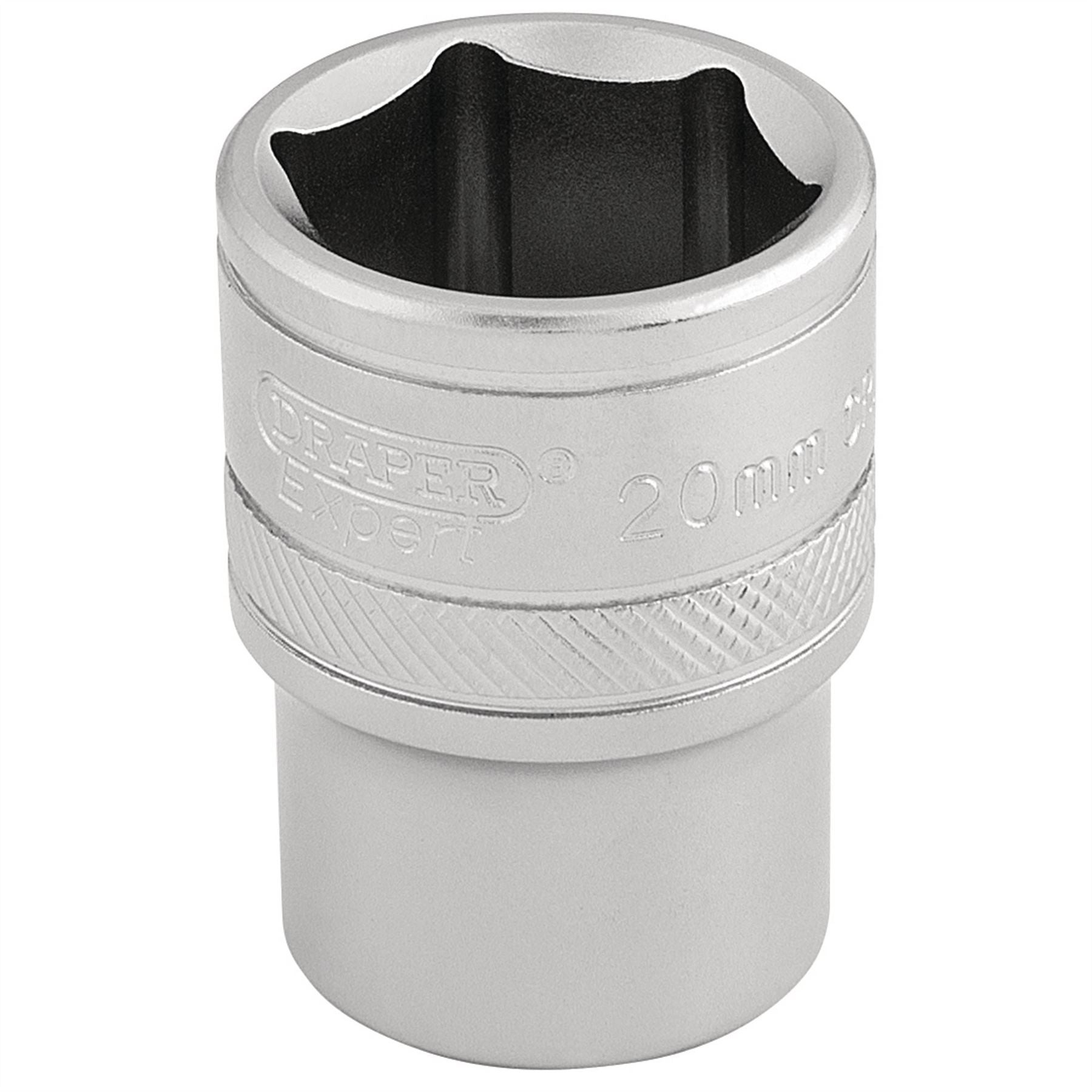Draper 16610 6 Point Metric Socket 1/2" Sq. Dr. 20mm Draper