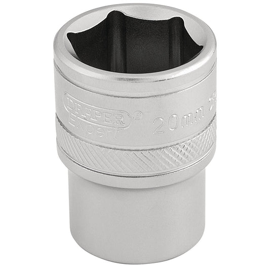 Draper 16610 6 Point Metric Socket 1/2" Sq. Dr. 20mm Draper