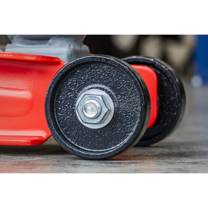 Sealey 1020LE Low Profile Short Chassis Trolley Jack 2 Tonne - Red Sealey