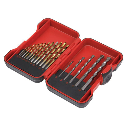 Sealey AK3717TCM HSS/Masonry Drill Bit Set 17pc Sealey