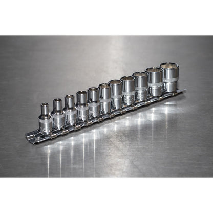 Sealey AK2670 Socket Set 11pc 1/4"Sq Drive WallDrive® - Imperial Sealey