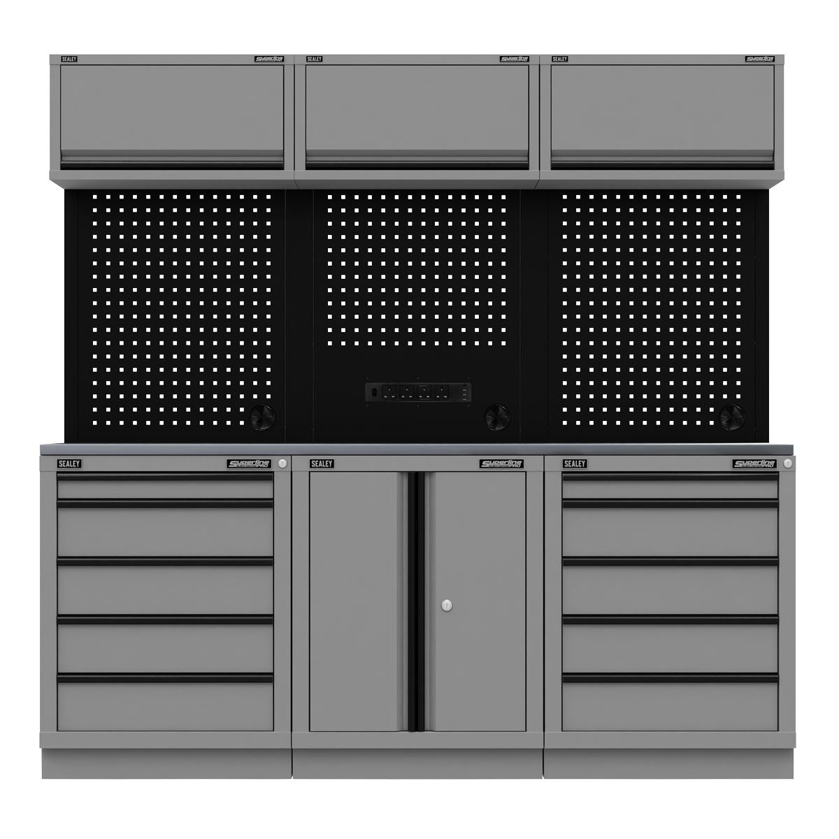 Sealey APMSBESTACK04SS Superline PRO® Black Edition Storage System with Stainless Worktop 2.04m Sealey