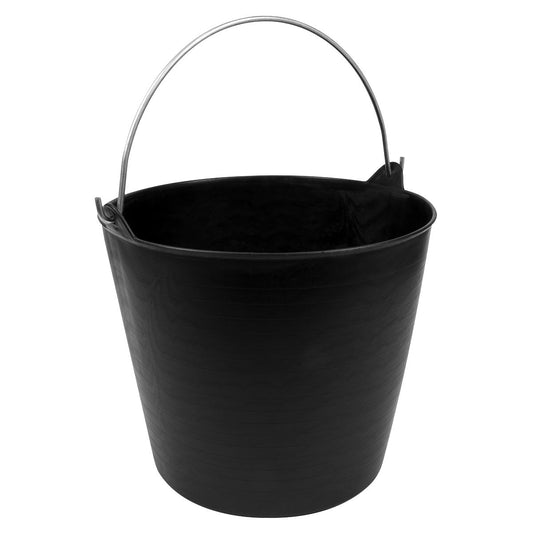 Sealey SFT26H Heavy-Duty Flexi Tub 26L with Metal Handle - Black Sealey