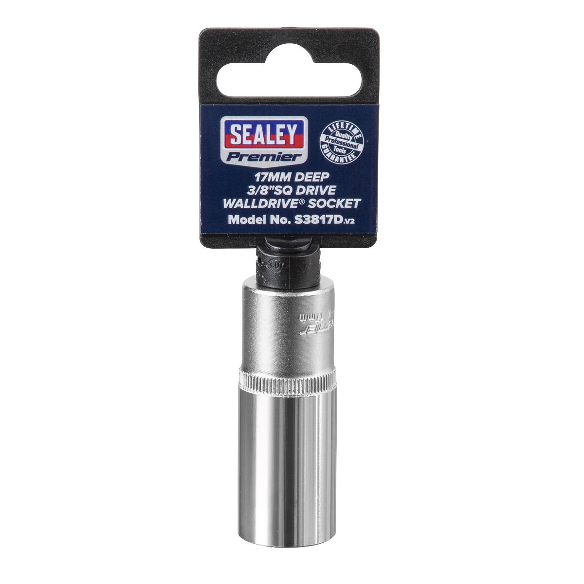 Sealey S3817D WallDrive® Socket 17mm Deep 3/8"Sq Drive Sealey