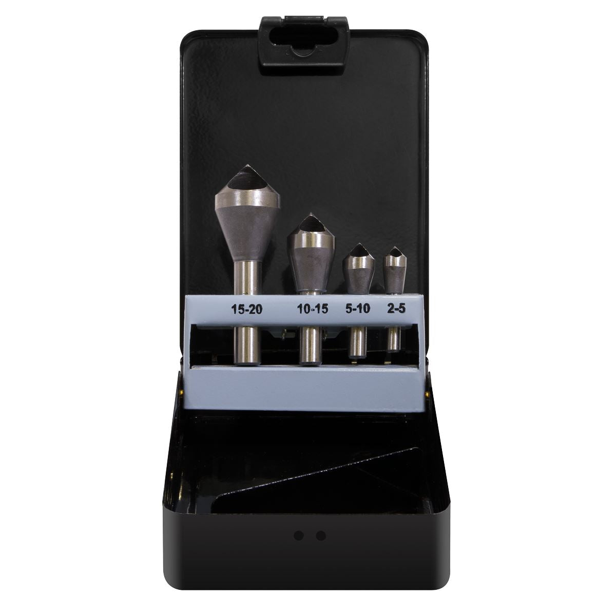 Sealey CSSET4O Slotted Deburring Countersink Drill Bit Set 4pc 90° Sealey