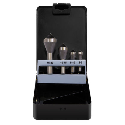 Sealey CSSET4O Slotted Deburring Countersink Drill Bit Set 4pc 90° Sealey