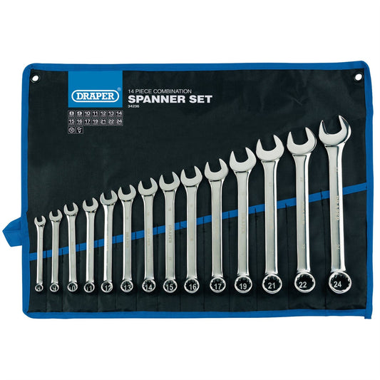 Draper 34236 HI-TORQ® Metric Combination Spanner Set 14 Piece Draper