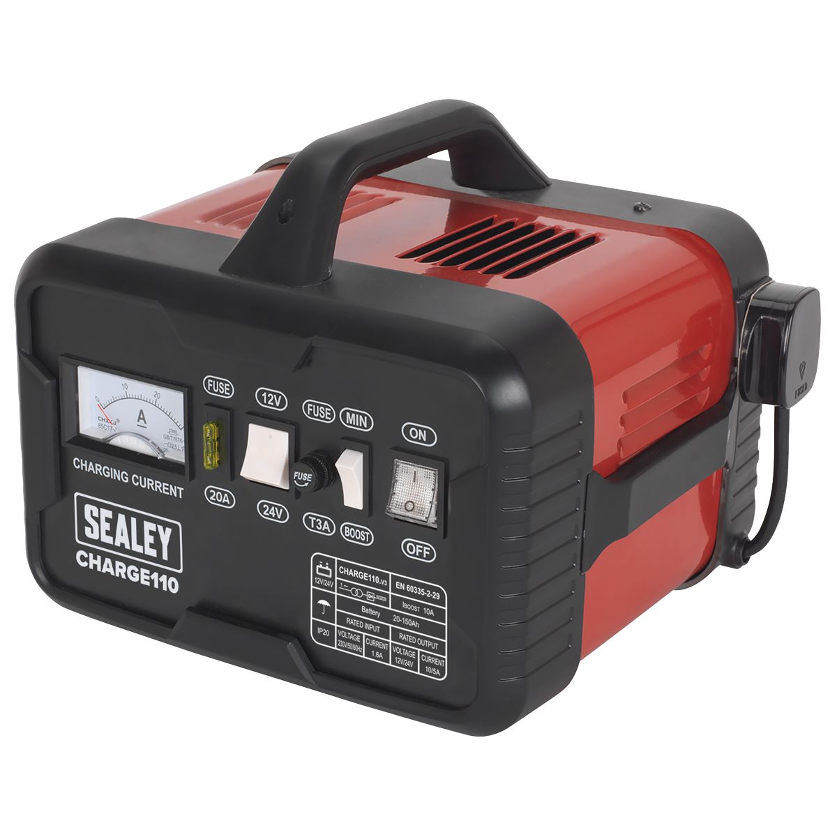 Sealey CHARGE110 Battery Charger 14Amp 12V/24V 230V Sealey