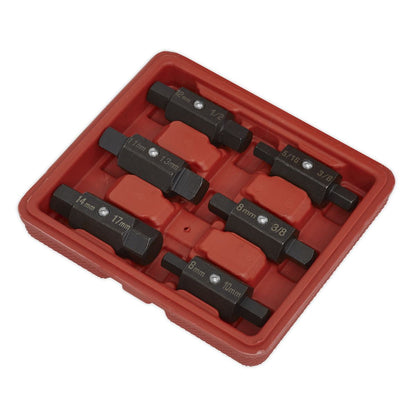 Sealey AK658 Oil Drain Plug Key Set 6pc Double End Sealey