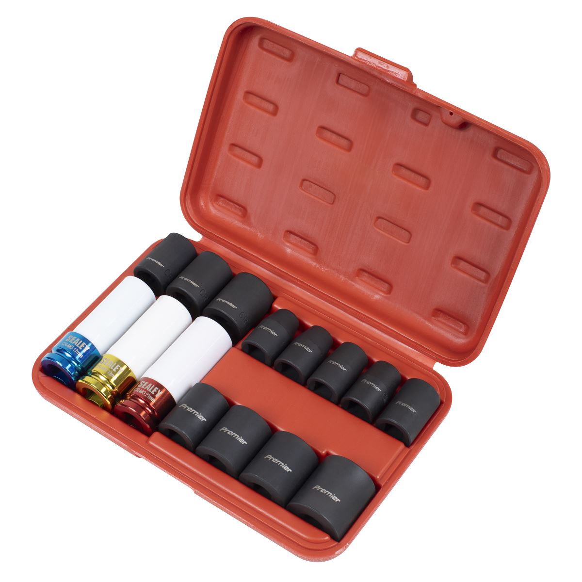 Sealey AK5615M Impact Socket & Wheel Nut Removal Set 15pc 1/2"Sq Drive Sealey